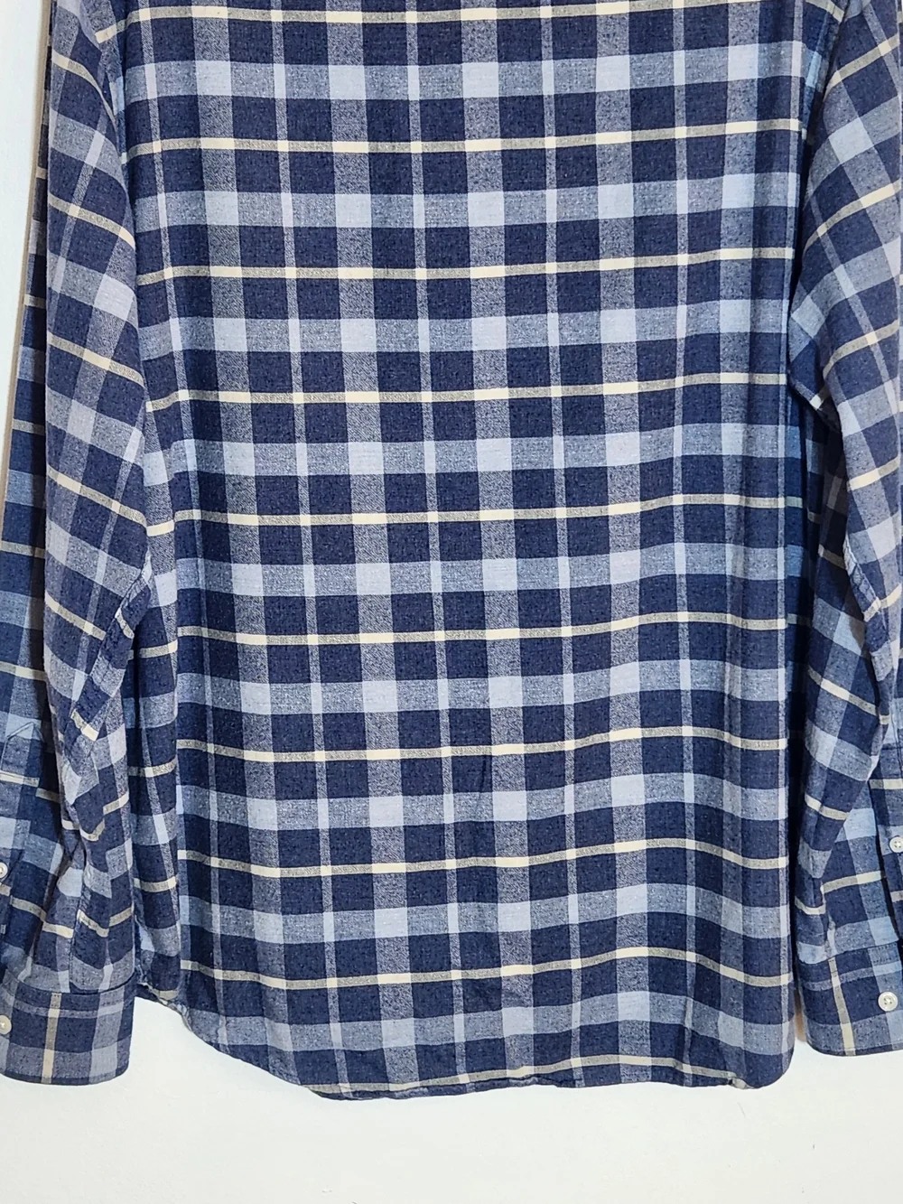 Banana Republic Blue Plaid Flannel Button Down Shirt Size Large